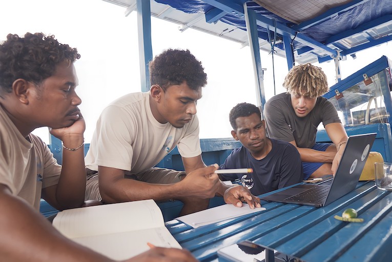 The SEA People Scuba Diving School Training Certification for local community. The SEA People Yayasan Orang Laut Papua Conservation Raja Ampat.